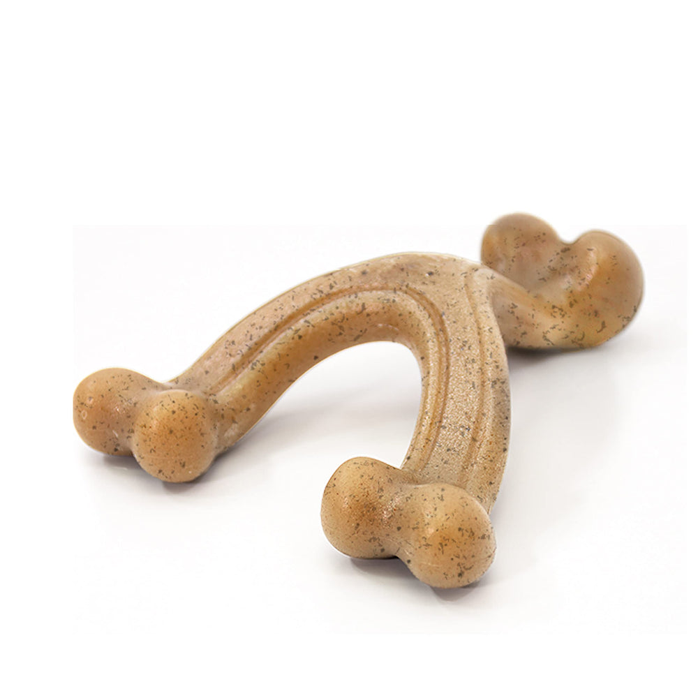 Nylabone Gourmet Style Wishbone petit poulet – texture savoureuse pour petits chiens.