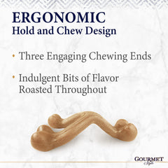 Nylabone Gourmet Style Wishbone Saveur-poulet visibles – goût appétissant qui attire l'attention du chien.