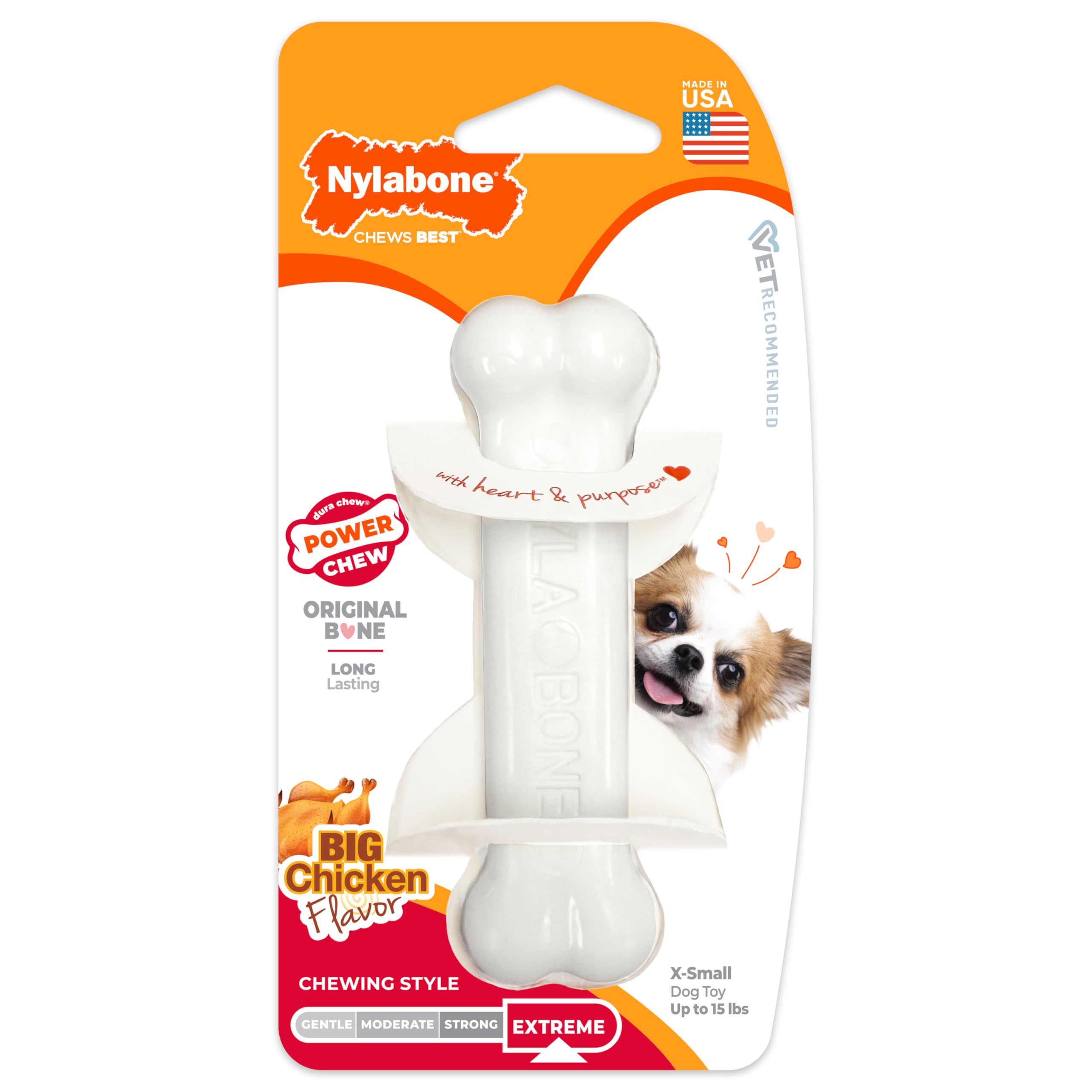 Nylabone goût poulet infusé, plaisir gustatif au quotidien.