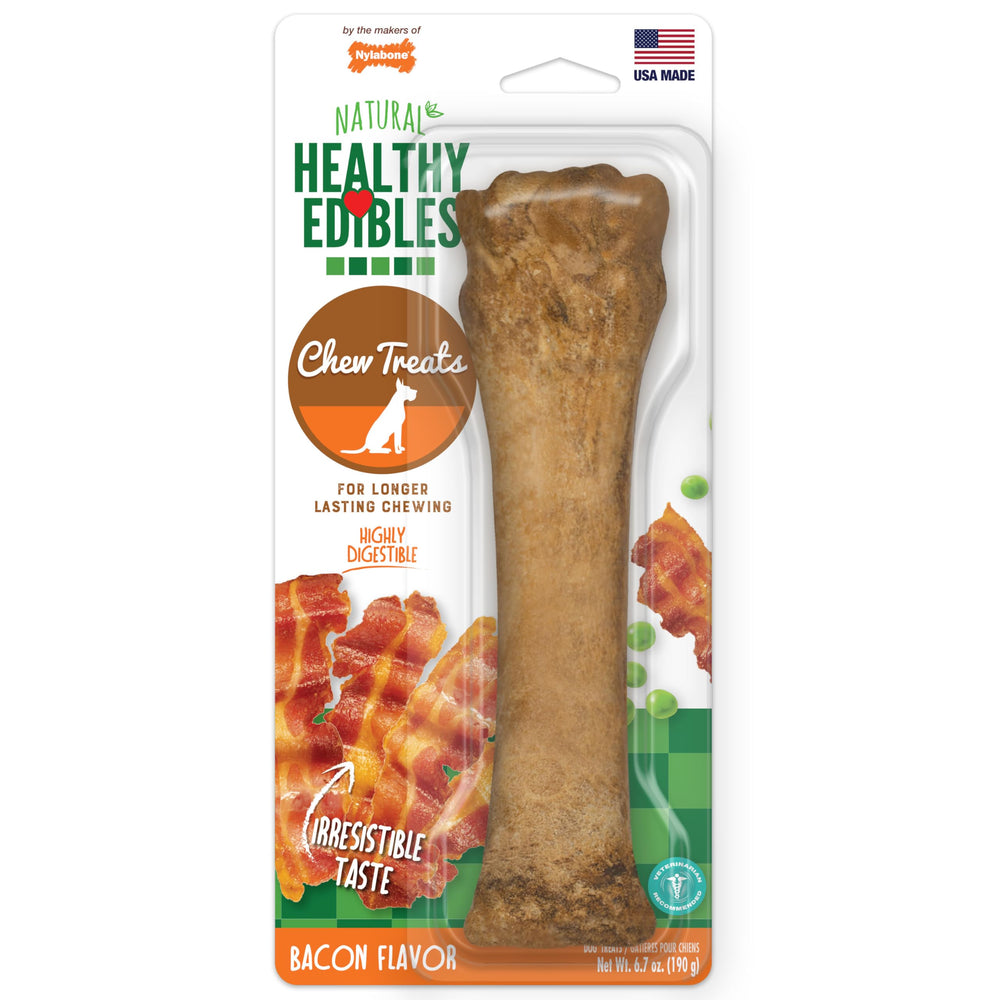Nylabone Healthy Edibles bacon friandise durable pour chiens actifs.