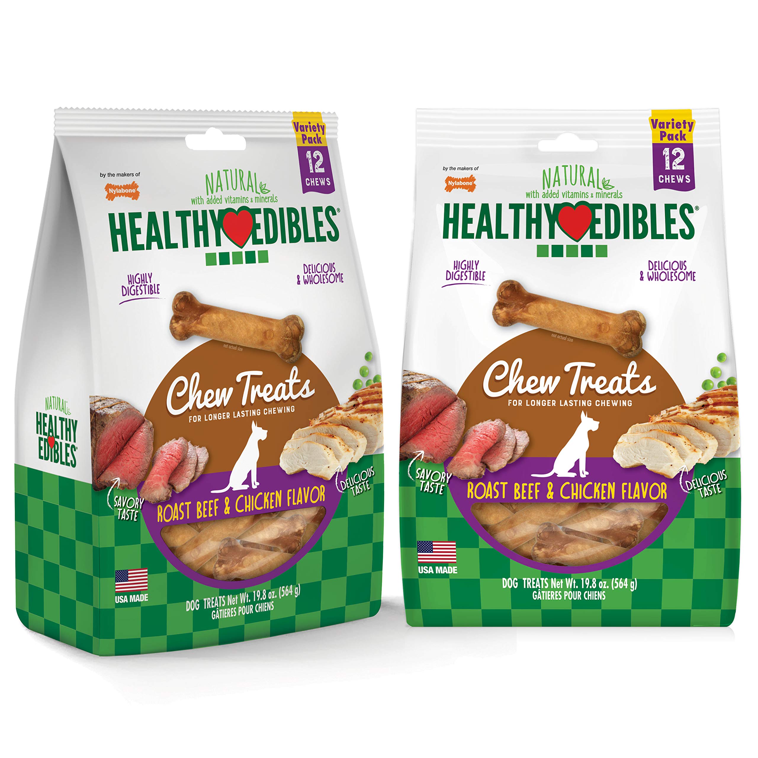 Nylabone Healthy Edibles friandise boeuf rôti, récompense durable pour l'entraînement canin