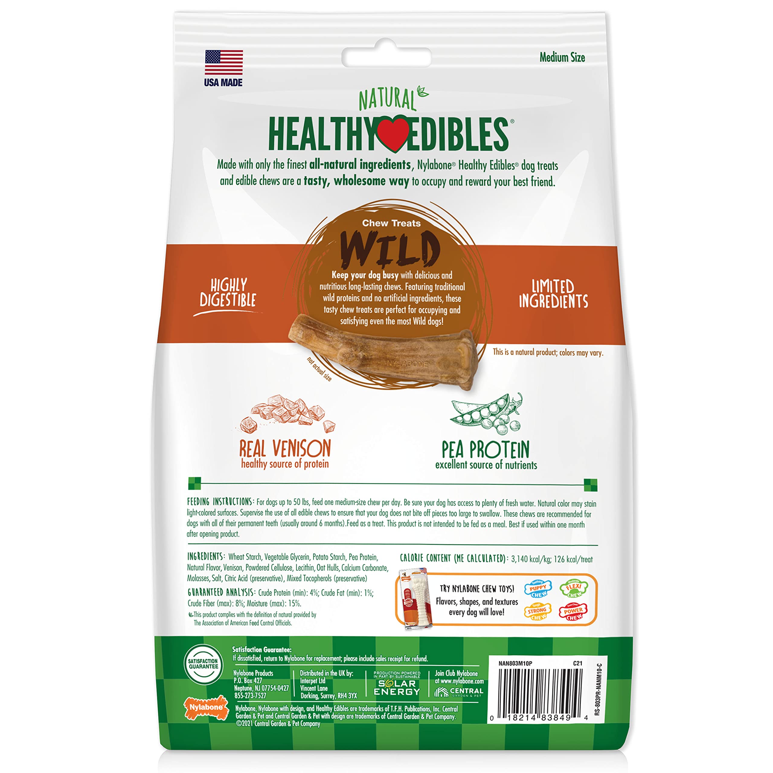 Nylabone Healthy Edibles : boîte de 10 friandises pour divertir votre chien.