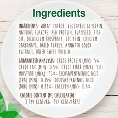 Nylabone Healthy Edibles bouchée saveur dinde et patate douce sur étagère.
