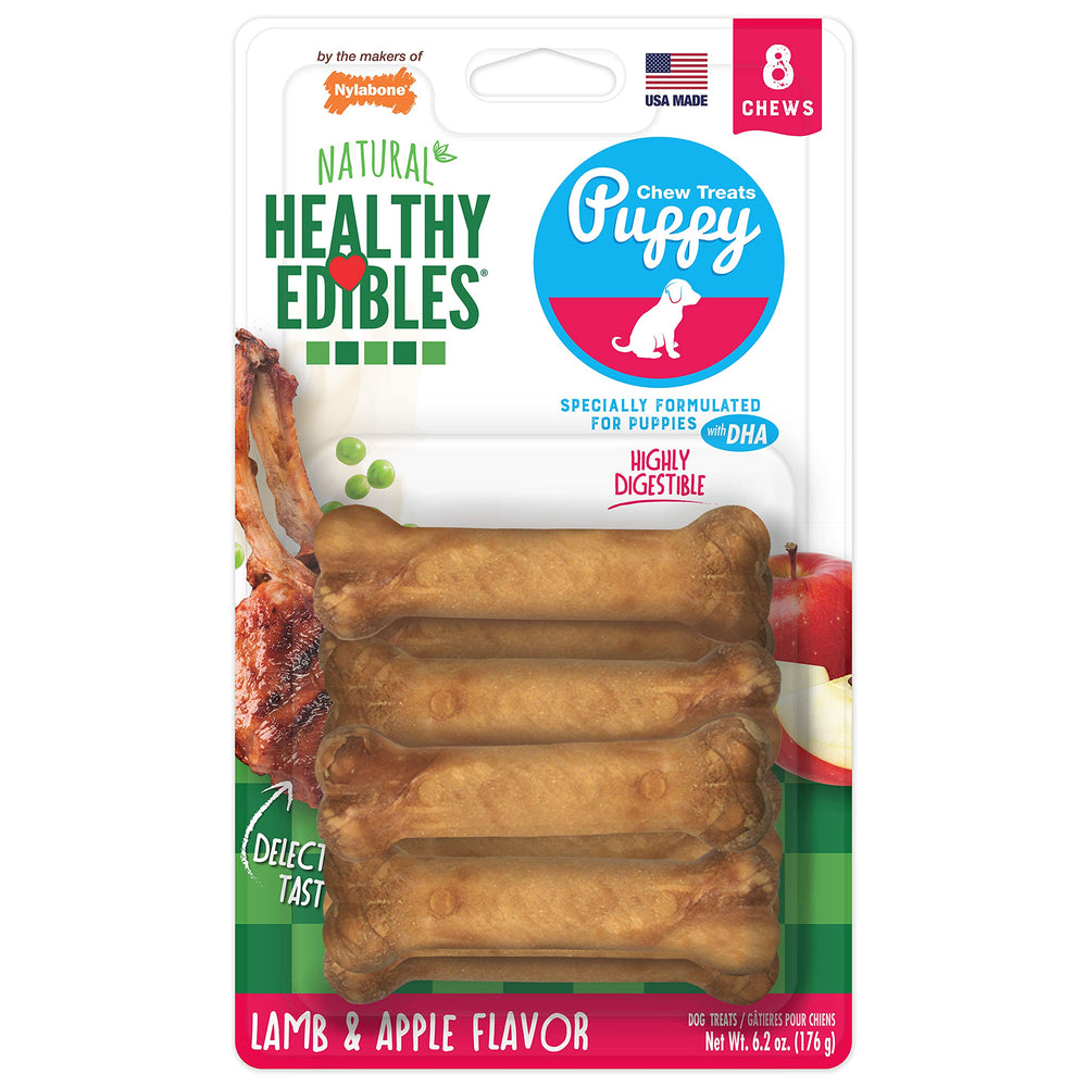 Nylabone Healthy Edibles pour chiot: friandise agneau-pomme durable pour chiots