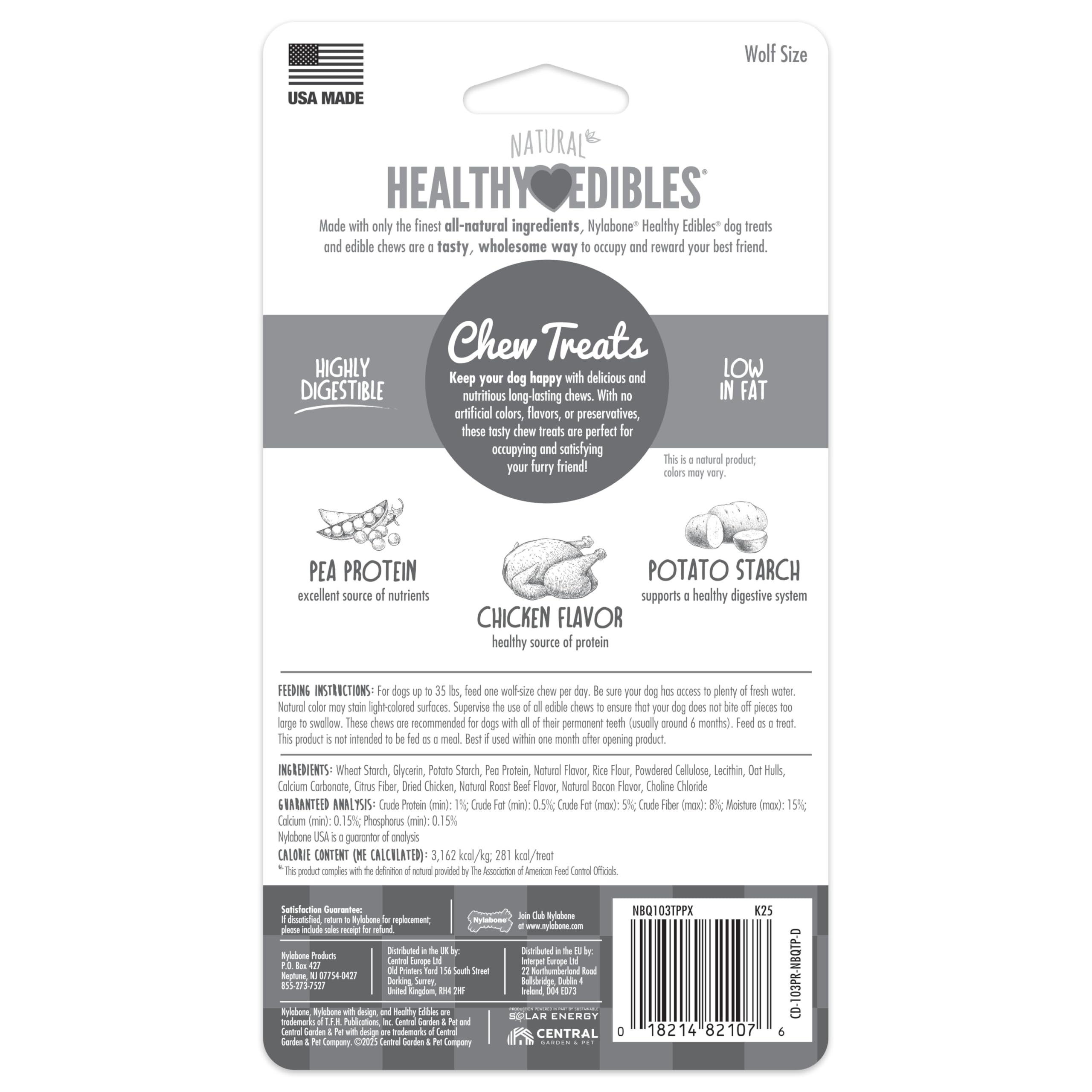 Nylabone Healthy Edibles - produit-usa: fabriqué aux États-Unis avec soin.