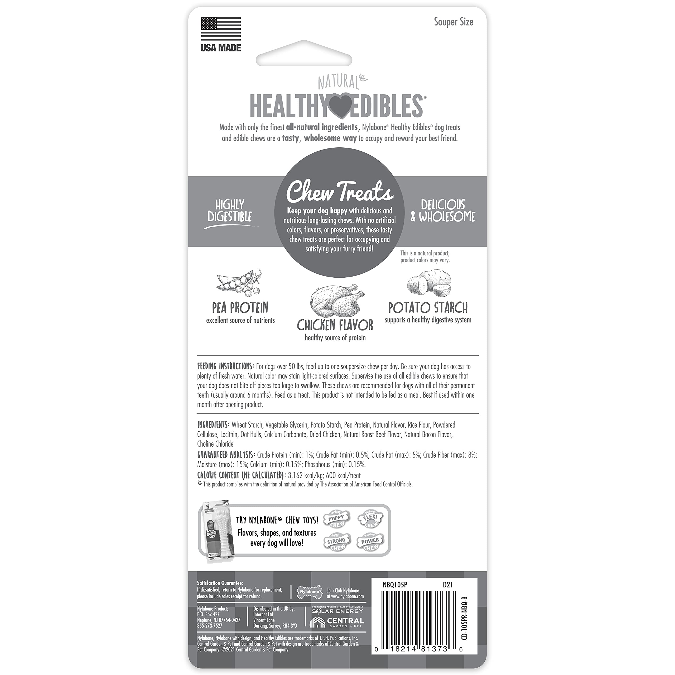 Nylabone Healthy Edibles portion unique dans chaque emballage.