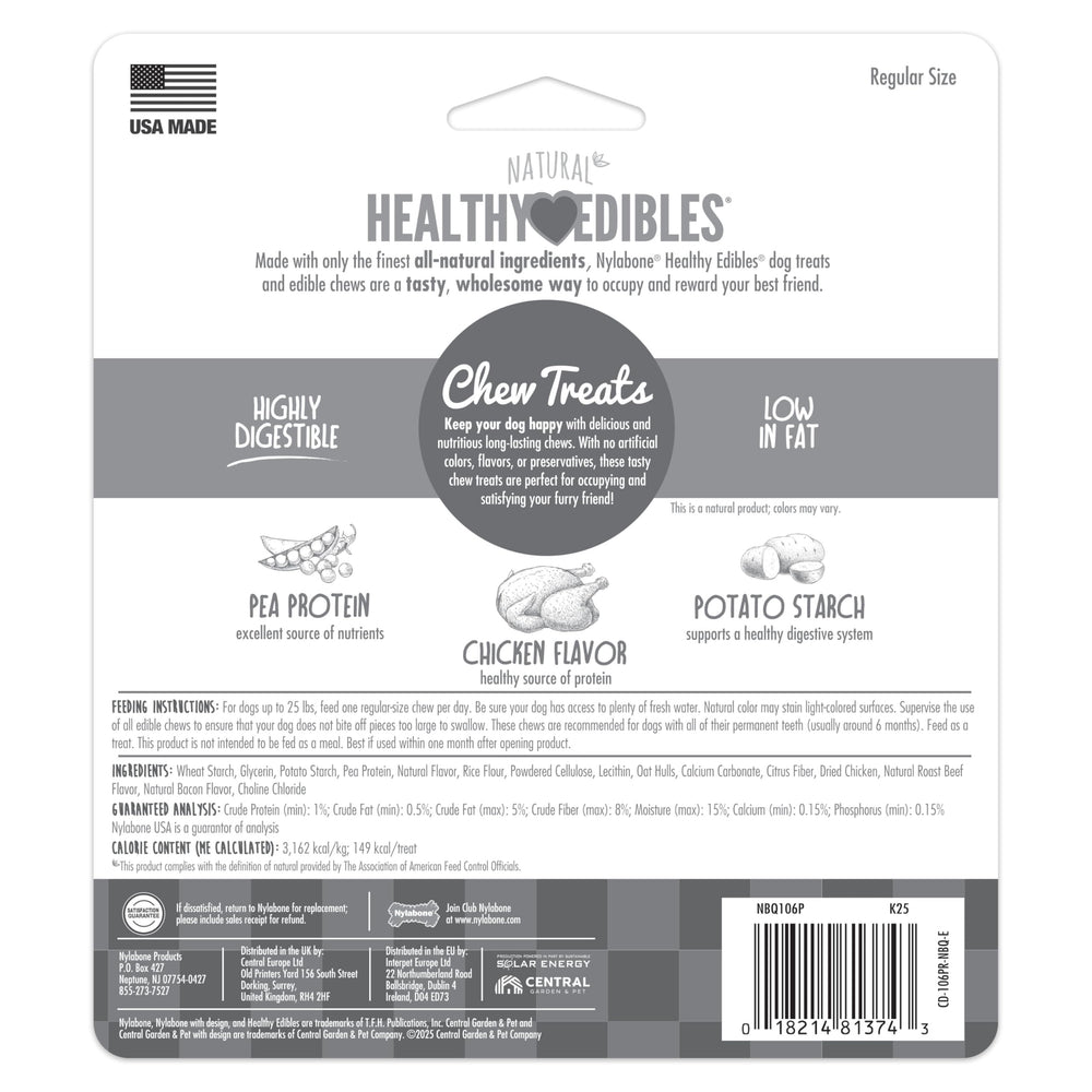 Nylabone Healthy Edibles: goût poulet apprécié par les chiens.