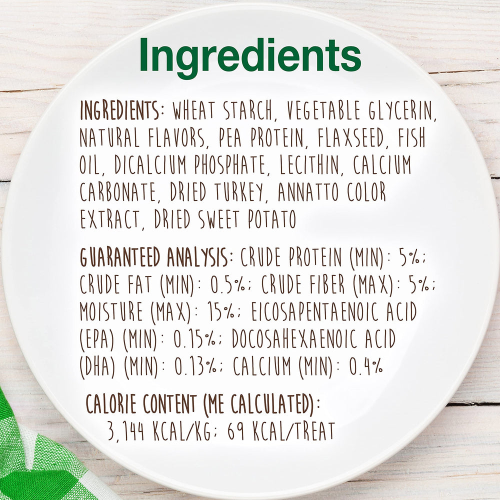 Nylabone Healthy Edibles ingrédients naturels sans colorants ni conservateurs artificiels.