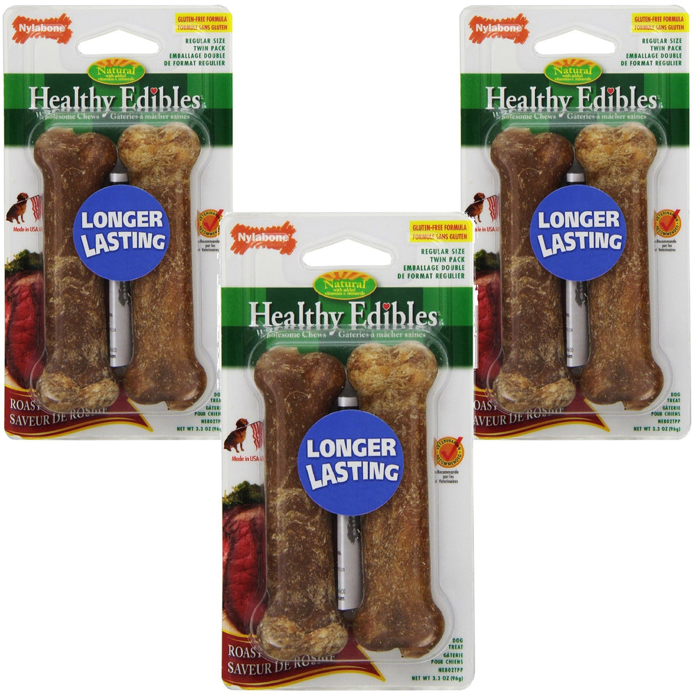 Nylabone Healthy Edibles – os au boeuf, format Regular, snack durable pour chiens.