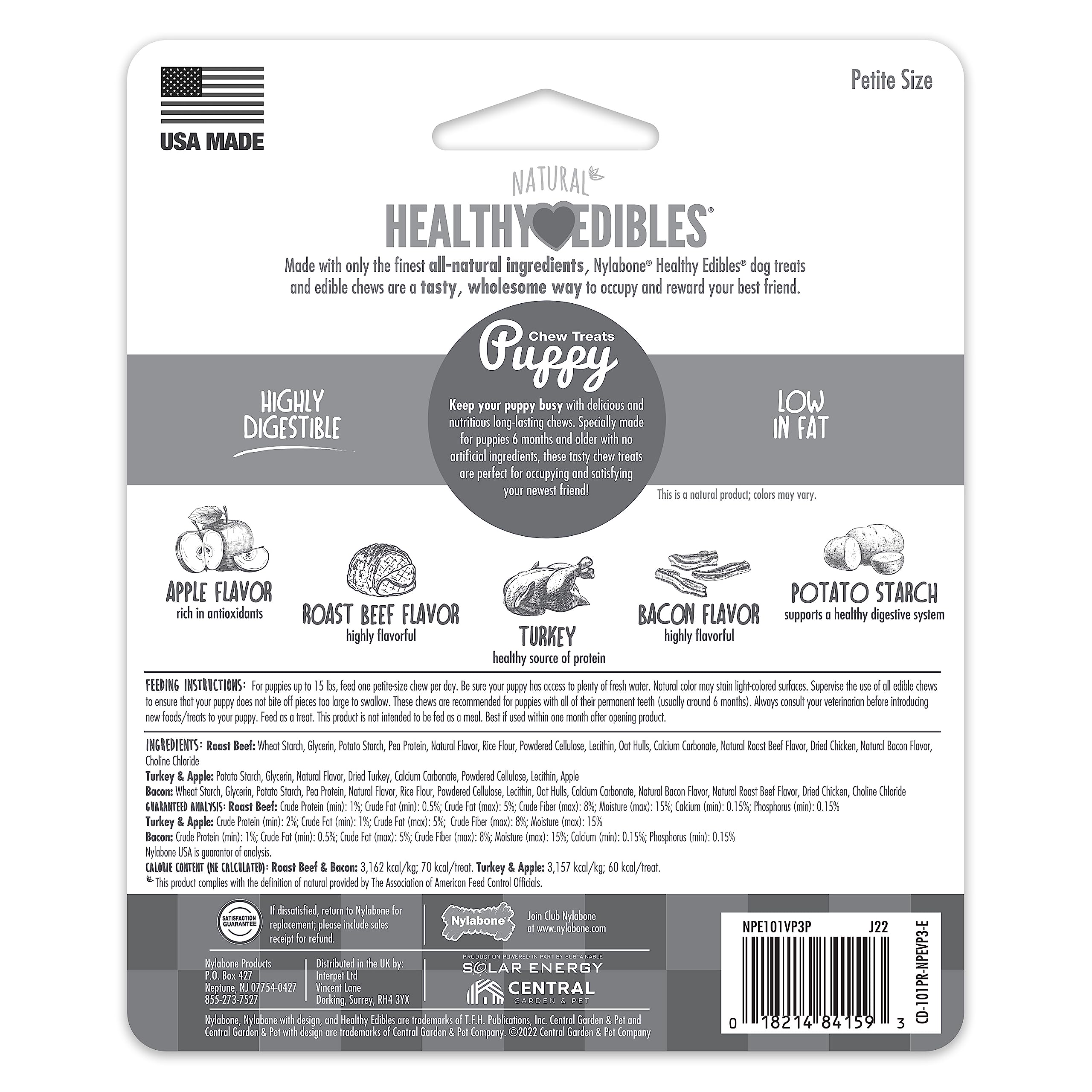 Nylabone Healthy Edibles digestibilité élevée, friandises faciles à digérer