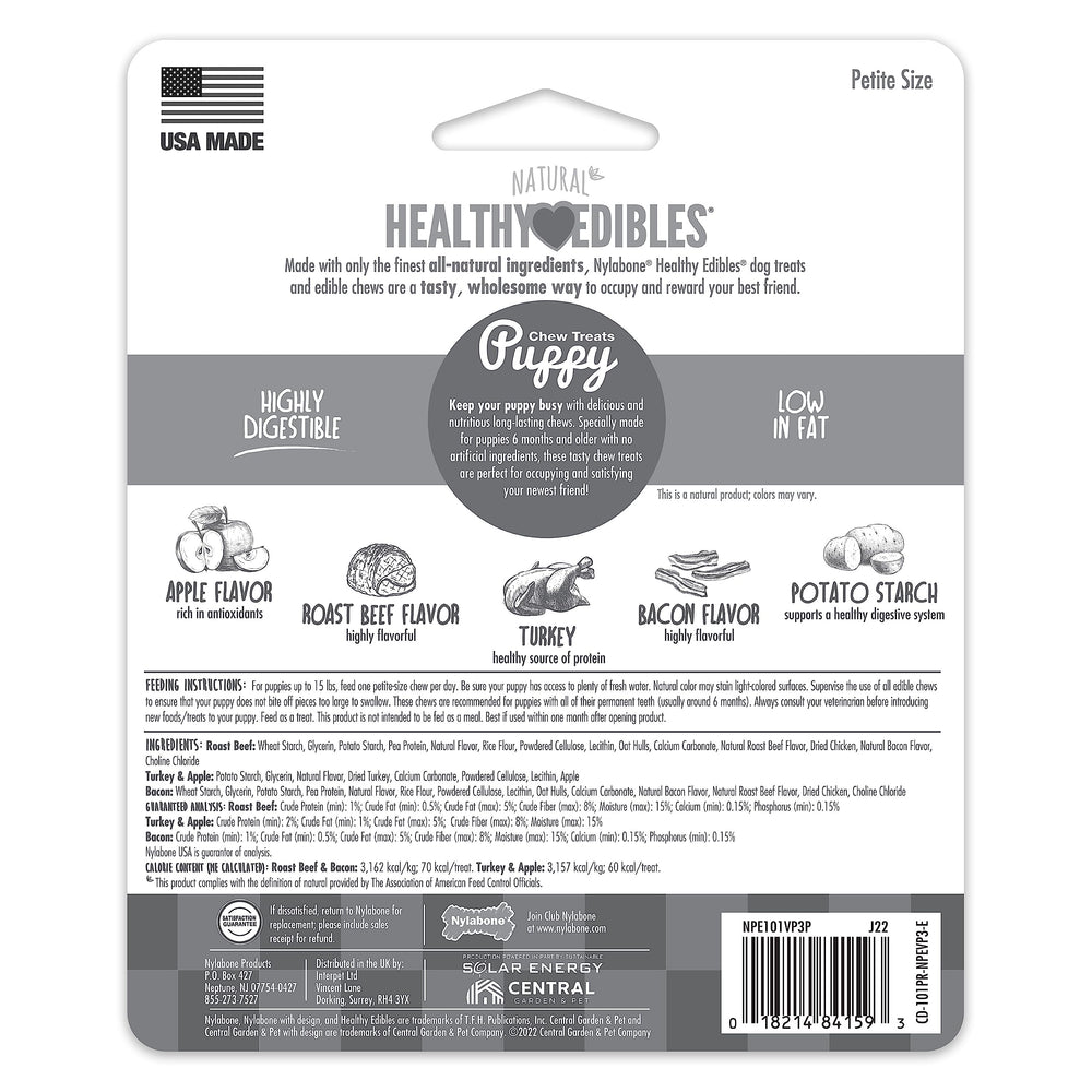 Nylabone Healthy Edibles digestibilité élevée, friandises faciles à digérer