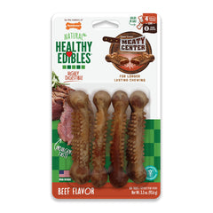 Nylabone Healthy Edibles petit os avec centre viande, récompense durable.