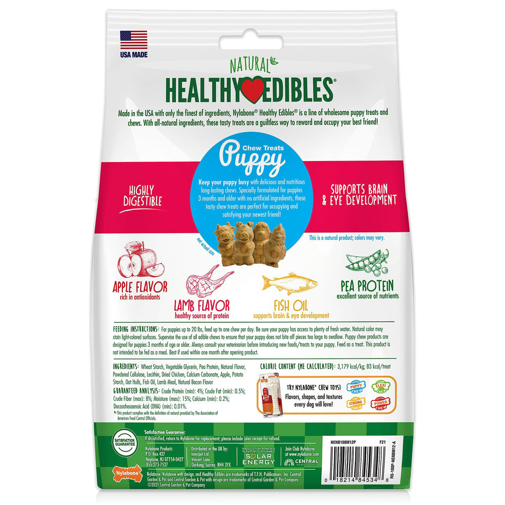 Nylabone Healthy Edibles chiot, ingrédients naturels et purs.