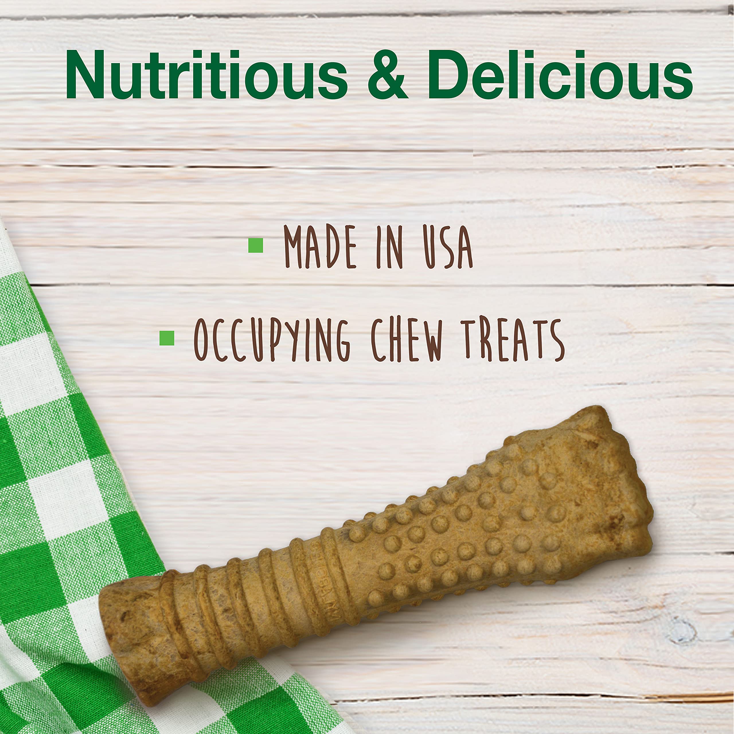 Nylabone Healthy Edibles, texture-reliefs pour stimulation sensorielle et mastication prolongée.
