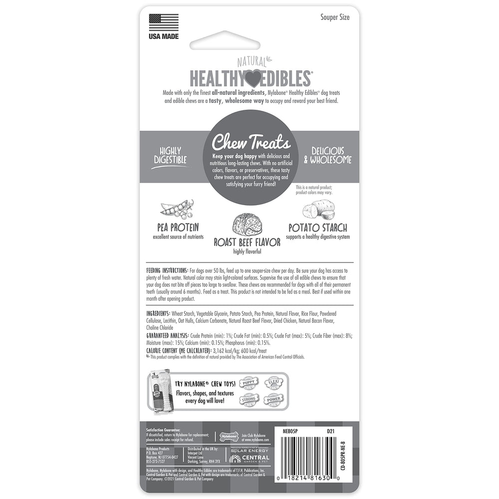 Nylabone Healthy Edibles – sans sel ajouté et sans colorants artificiels XL.