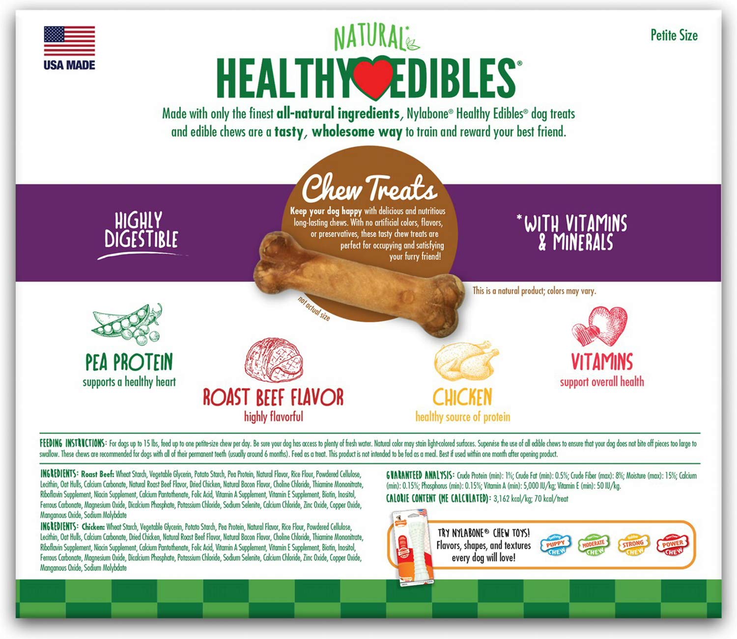 Nylabone Healthy Edibles saveur poulet, récompense idéale.