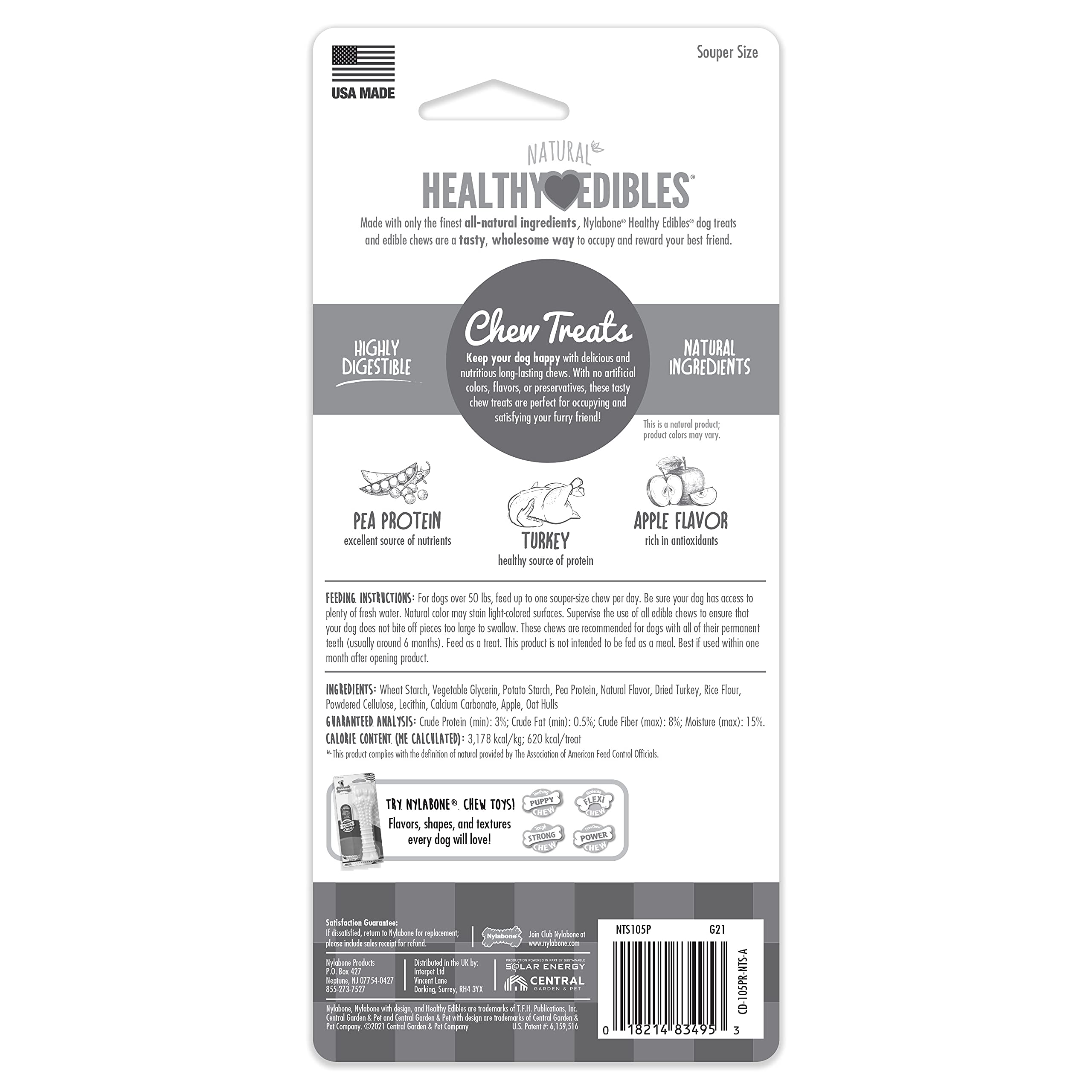 Nylabone Healthy Edibles texture ferme, occupe lors des sessions de jeu