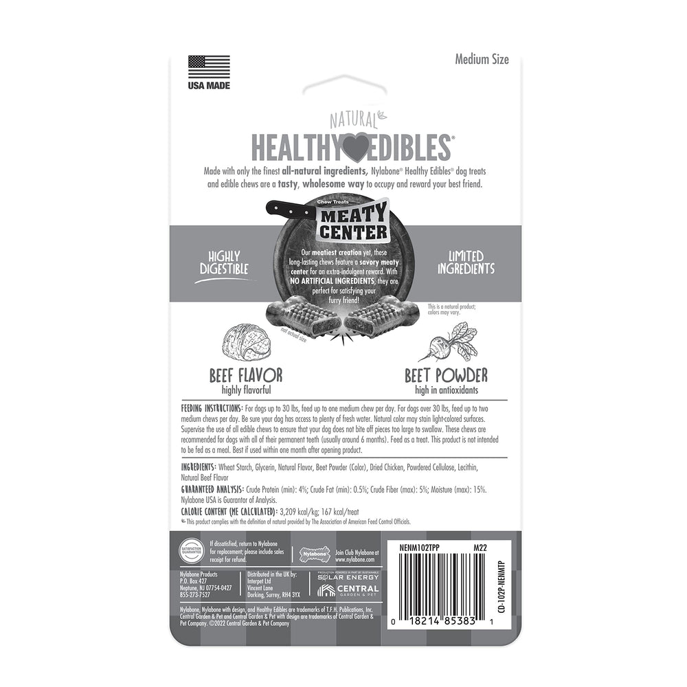 Nylabone Healthy Edibles fabrication USA, fiabilité et qualité pour les friandises à mâcher.