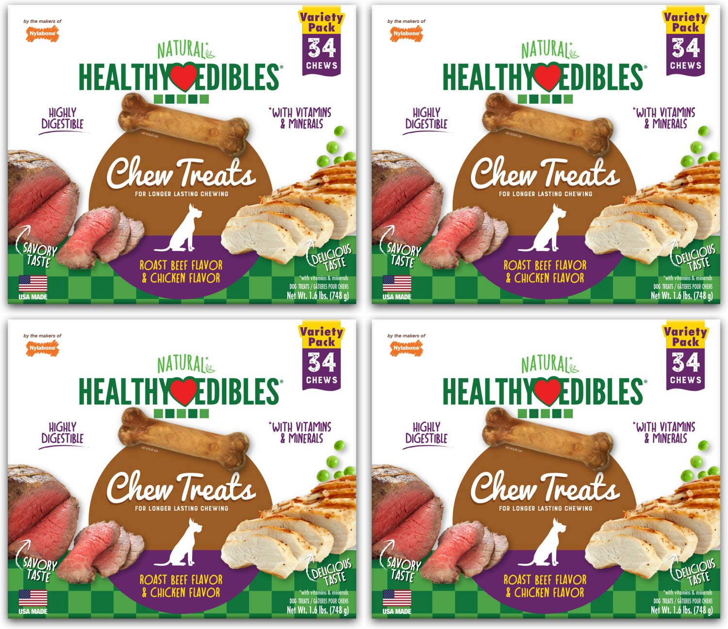 Nylabone Healthy Edibles variété de friandises pour l’entraînement.