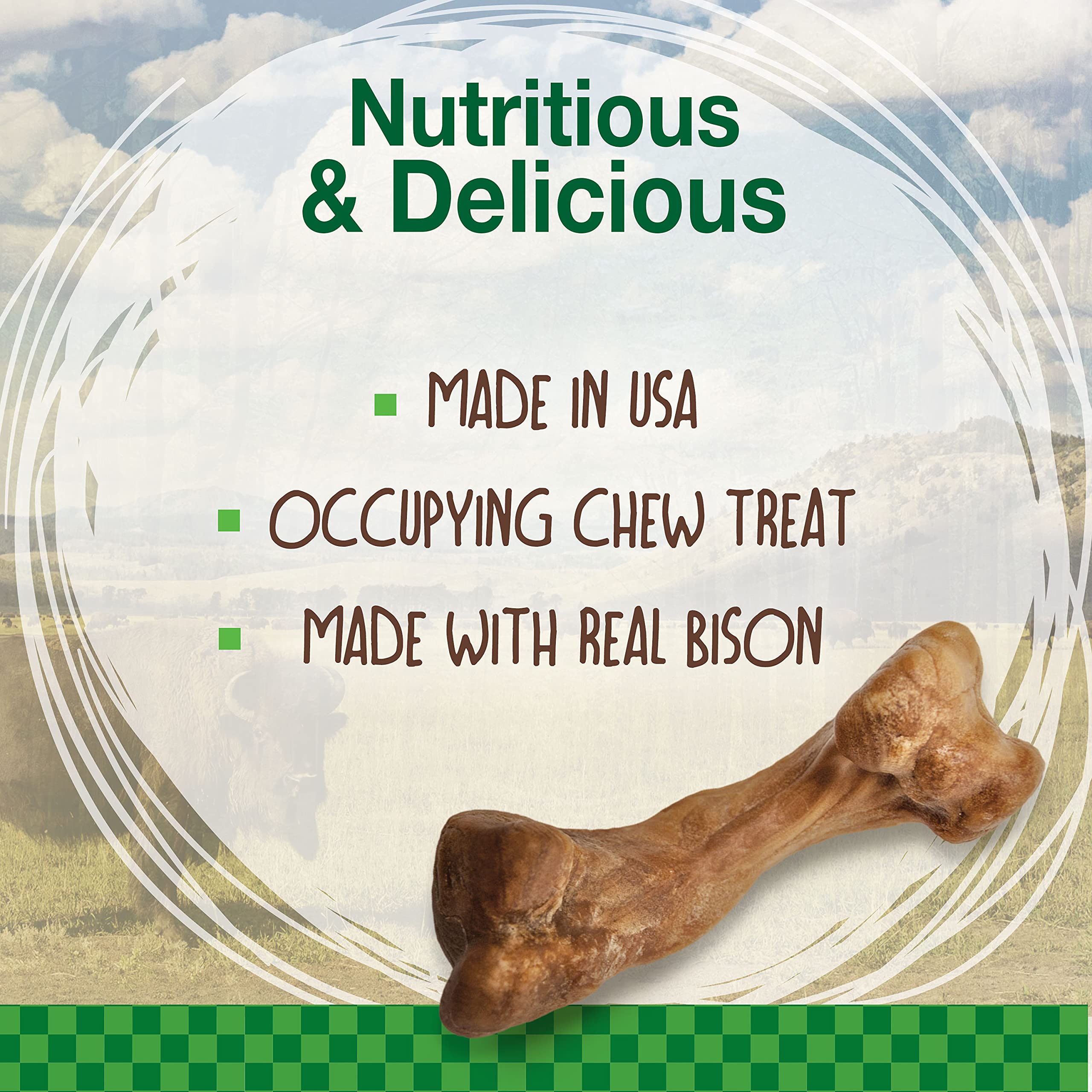 Nylabone Healthy Edibles Wild – goût authentique de bison pour une mastication plaisante.