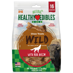 Nylabone Healthy Edibles Wild – os-petit-chien, goût bison authentique pour petits chiens.