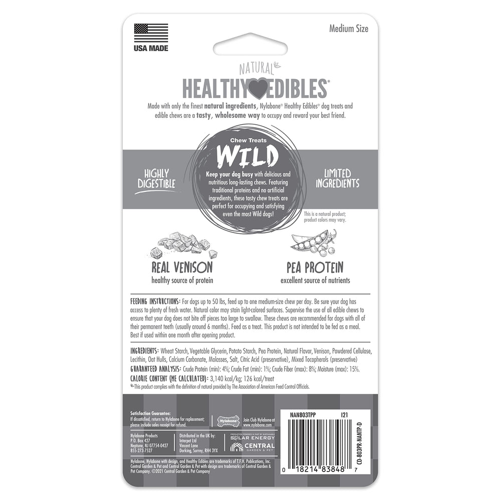 Nylabone Healthy Edibles Wild – fabriqué aux États‑Unis, production locale.