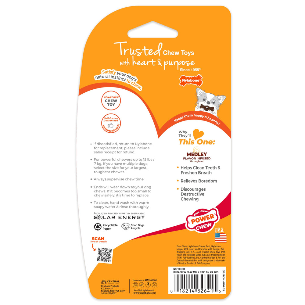 Nylabone Ring Bone Power Chew, jouet denté savoureux pour petits chiens