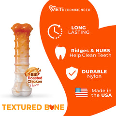 Nylabone jouet-dur-pour-agressifs, conçu pour les mâcheurs puissants et les sessions prolongées.