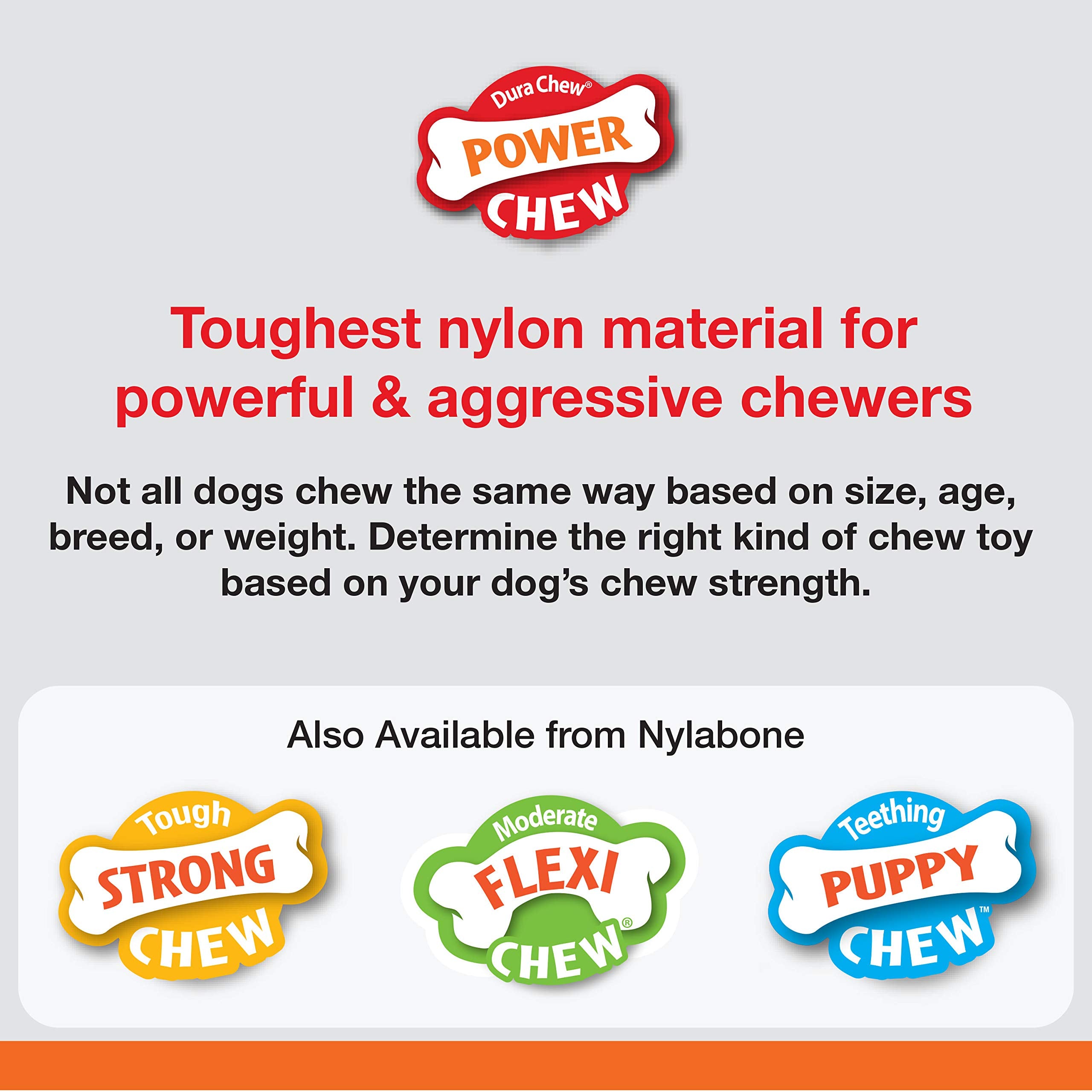 Jouet Nylabone Rib Grand, idéal pour chiens jusqu'à 23 kg