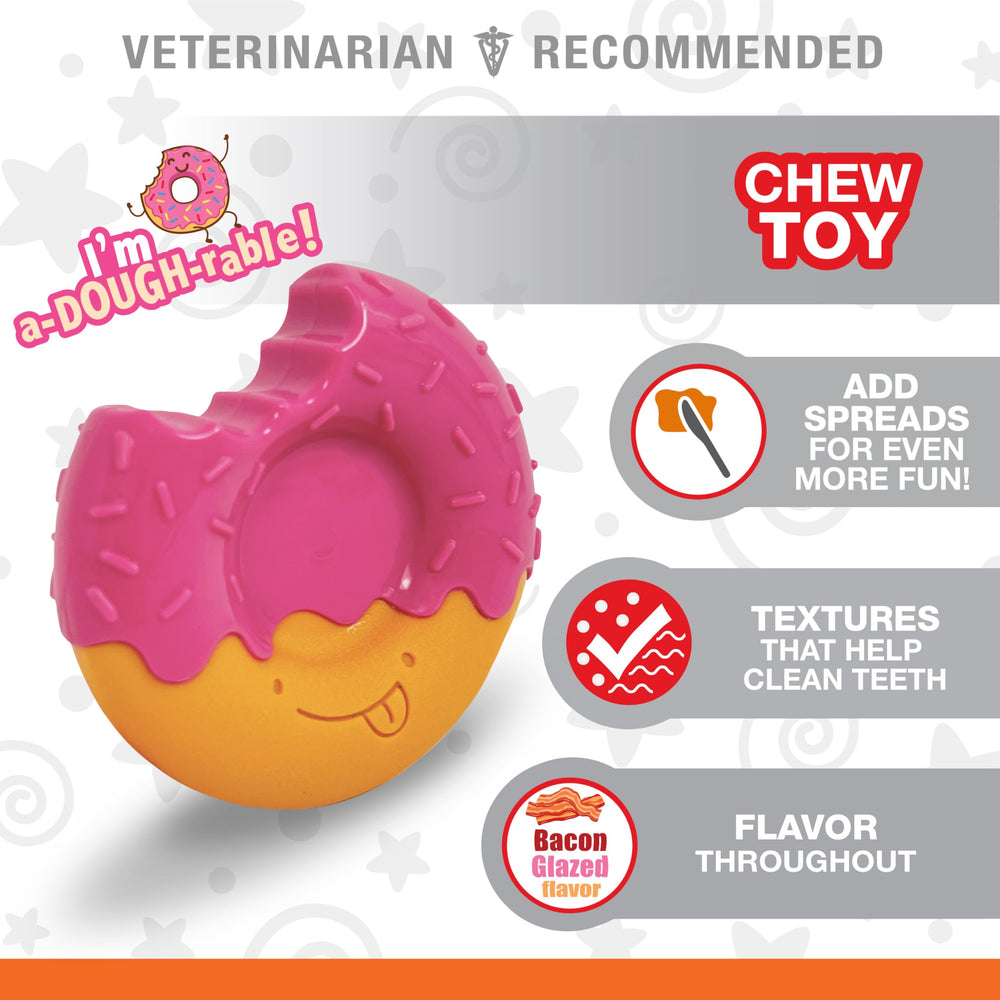 Nylabone Donut: poche centrale pour friandises, occupe et divertit pendant le jeu.