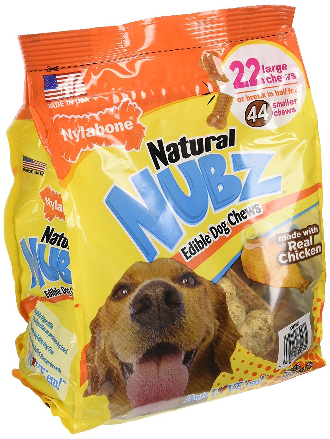 Nylabone Natural Nubz bouchées grosses adaptées à de nombreuses tailles de chiens.