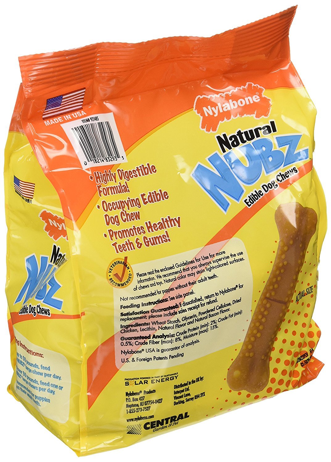 Nylabone Natural Nubz os à mâcher gros : idéal pour chiens de grande taille.