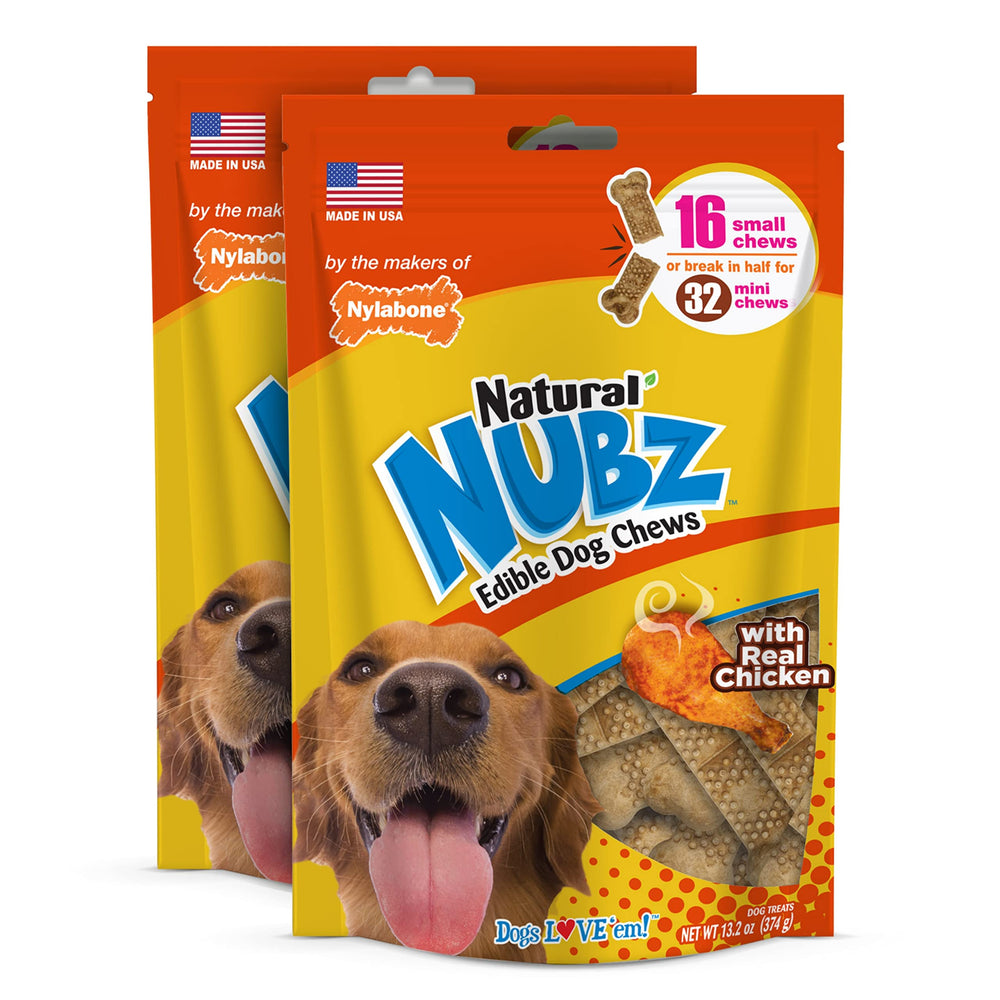 Nylabone Nubz emballage petit chien, facilité d'utilisation lors des séances de jeu.