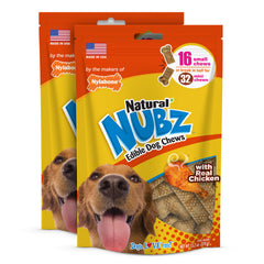 Nylabone Nubz emballage petit chien, facilité d'utilisation lors des séances de jeu.
