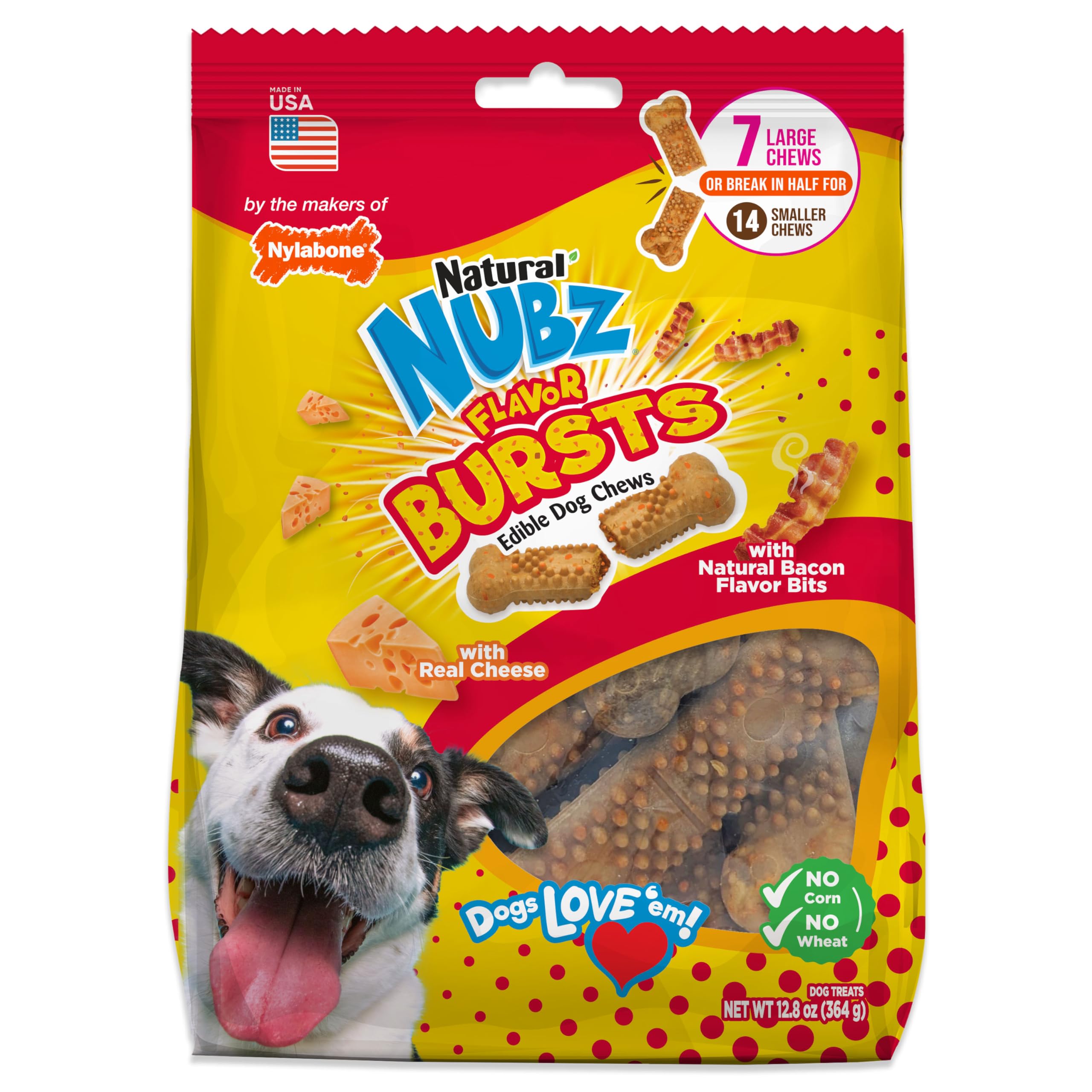Nylabone Nubz Flavor Bursts: adapté pour chiens pesant plus de 30 livres, format Large.