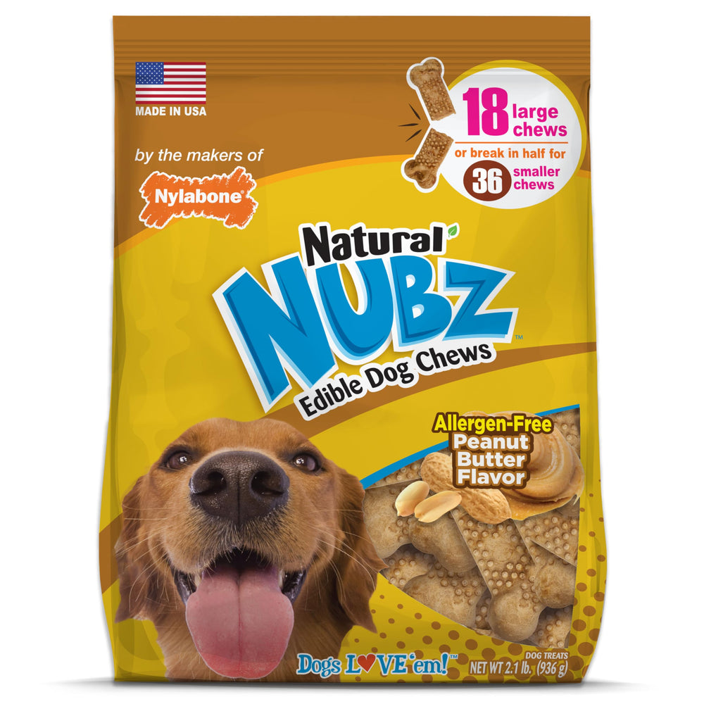 Nylabone Nubz emballage – solution dentaire naturelle pour chiens.