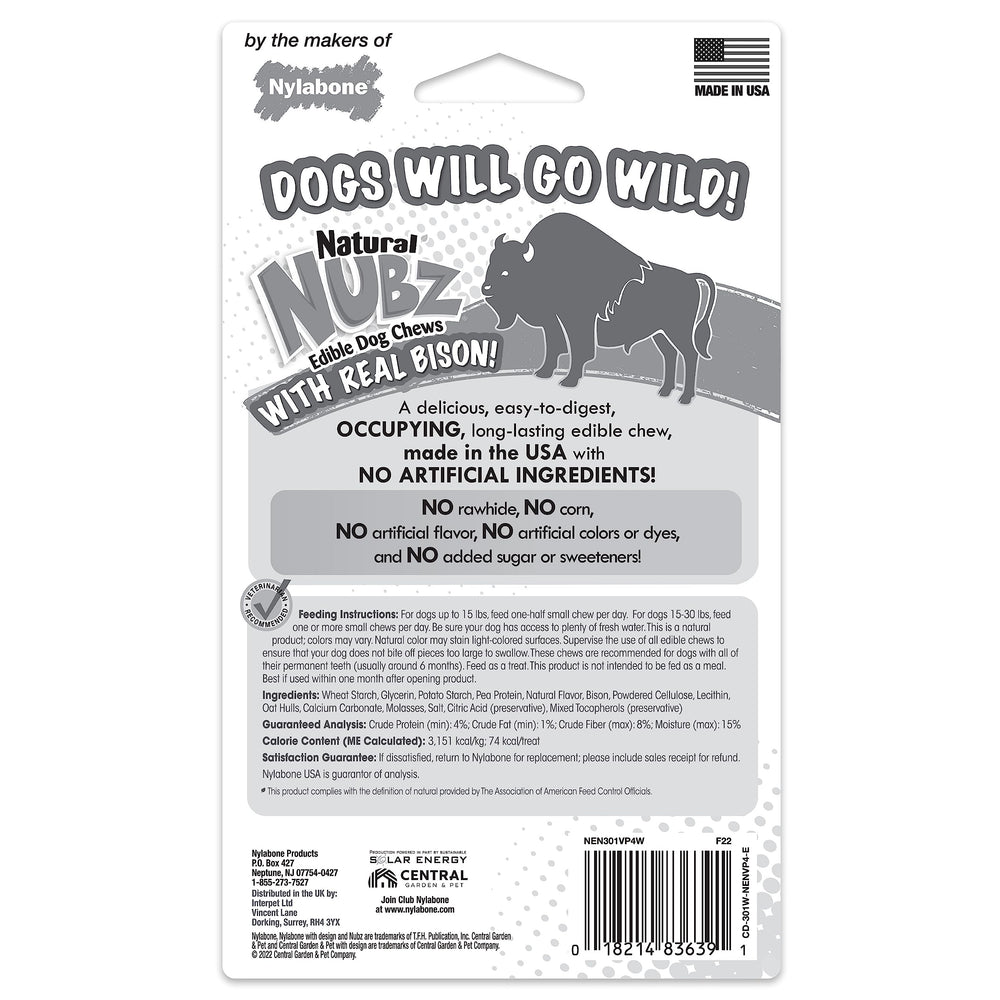 Nylabone Nubz Wild taille adaptée pour chiens jusqu'à 25 lb.