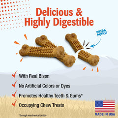 Nylabone Nubz Wild saveur bison appréciée par les chiens.