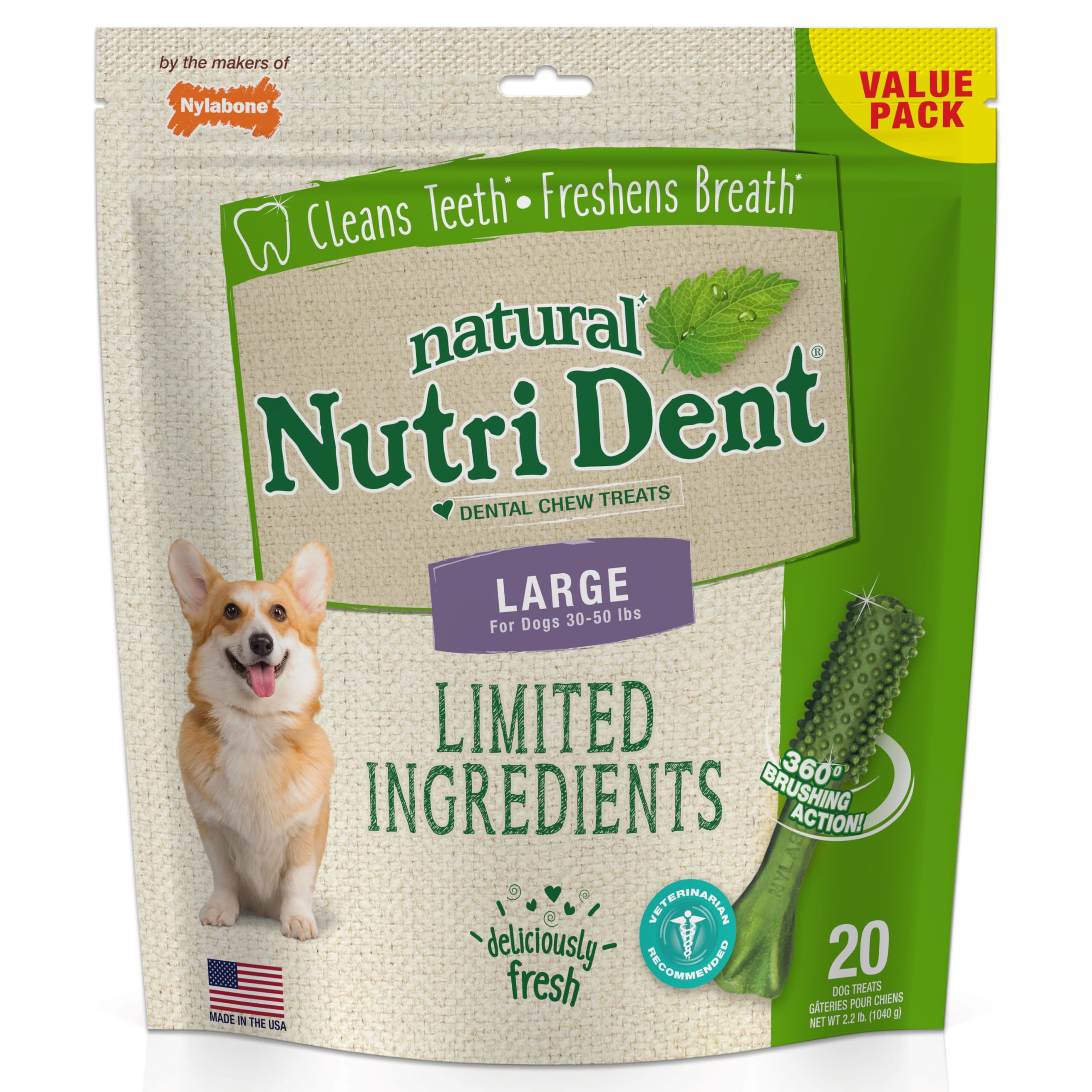 Nylabone Nutri Dent boîte 20 unités, pratique pour récompenser votre chien
