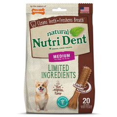 Nylabone Nutri Dent emballage filet mignon pour chien, friandise dentaire.