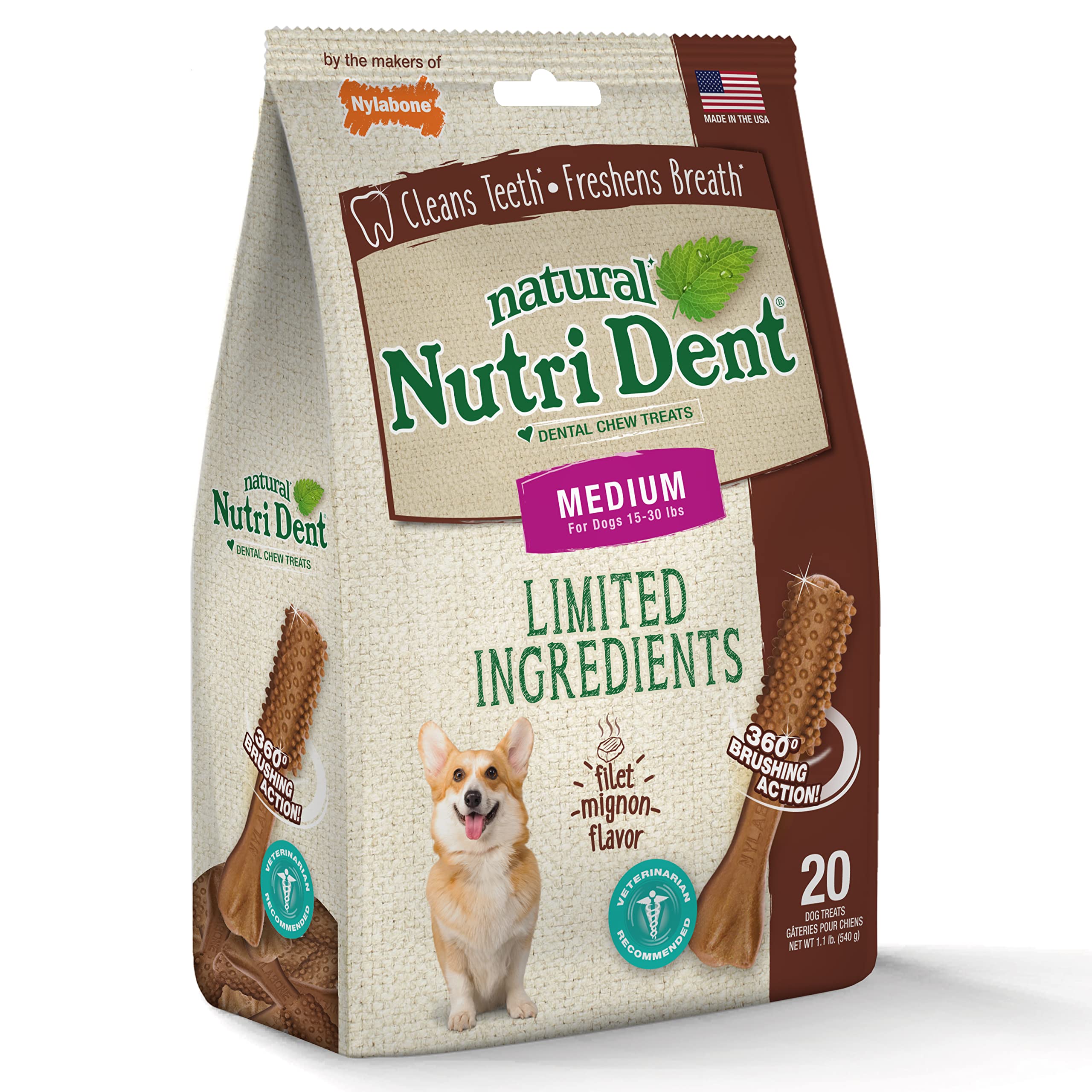 Ingrédients limités Nutri Dent, formule simple et digeste.