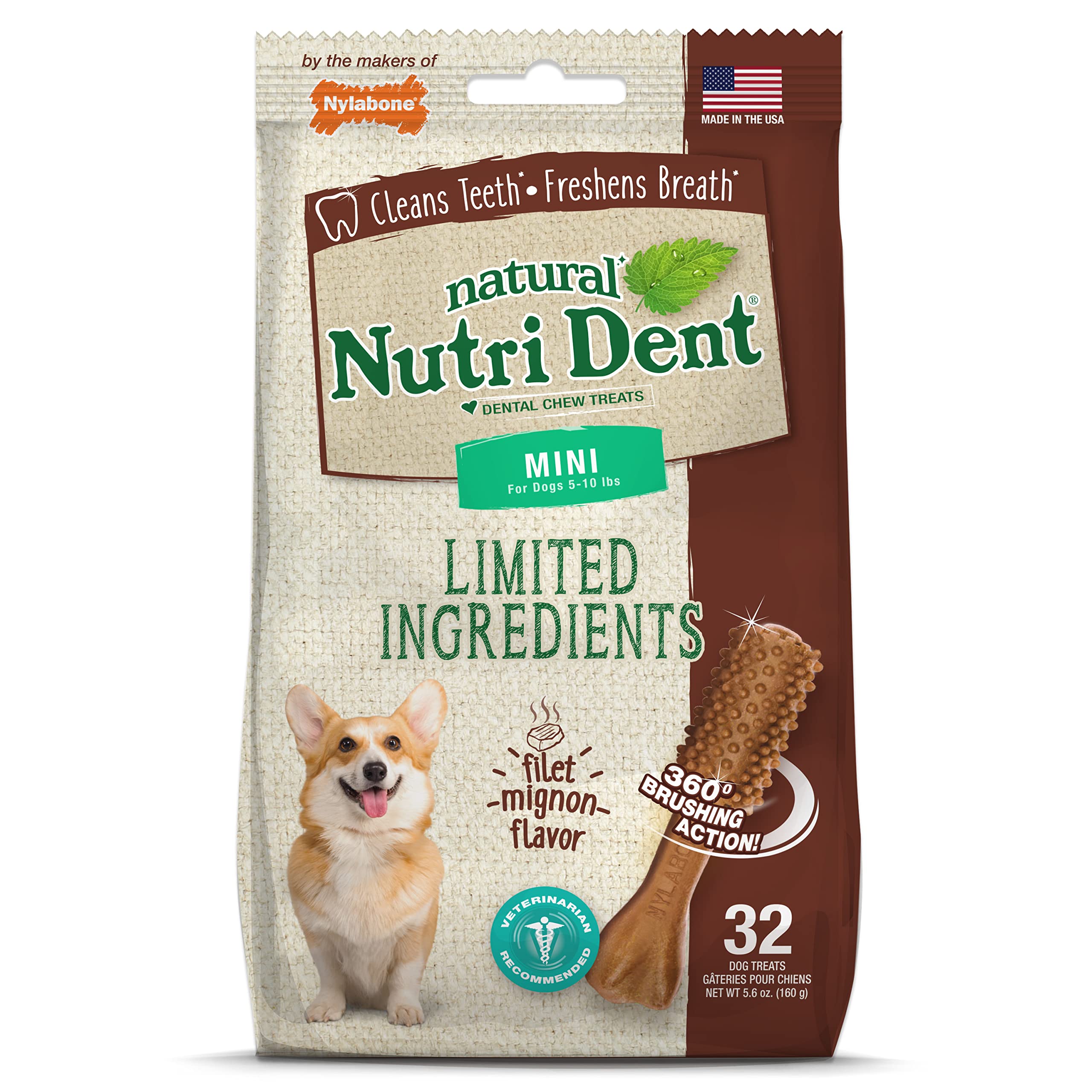 Nylabone Nutri Dent Mini — emballage pratique pour chiens.
