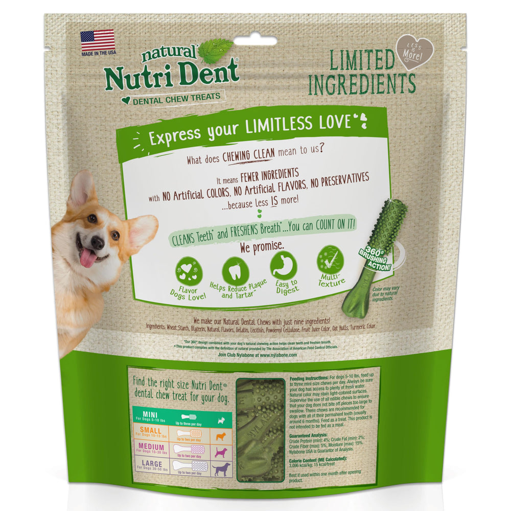 Nutri Dent, sans artificiels, formulation simple pour chien.