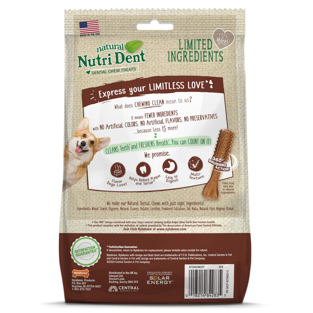 Nutri Dent sans conservateurs artificiels pour chiens sensibles.