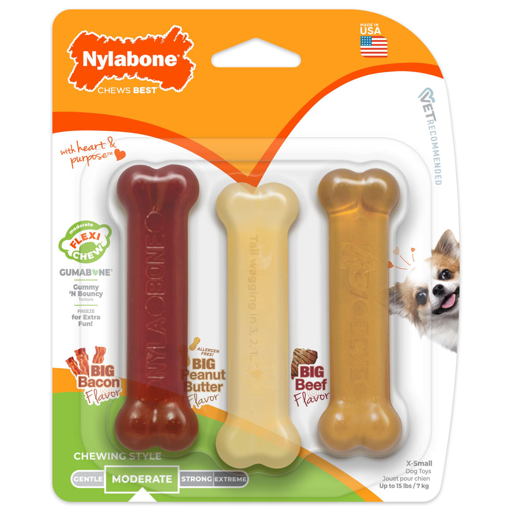 Nylabone os-flexi à mâcher, prêt pour congélation pour un effet frais.