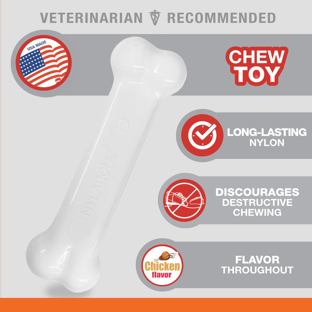 Nylabone Original os-sante-dentaire-poulet: mastication saine et nettoyage potentiel des dents.