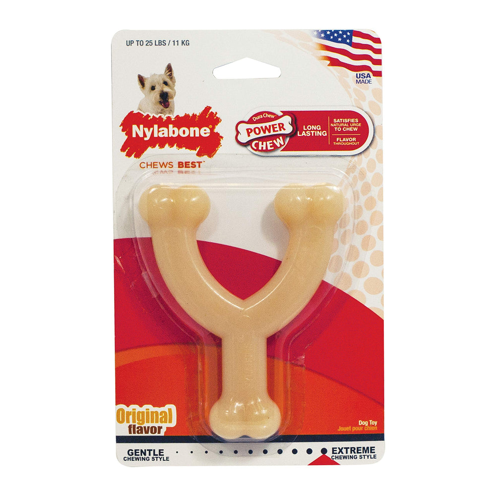 Goût poulet savoureux sur le Wishbone Power Chew Toy pour séance de jeu