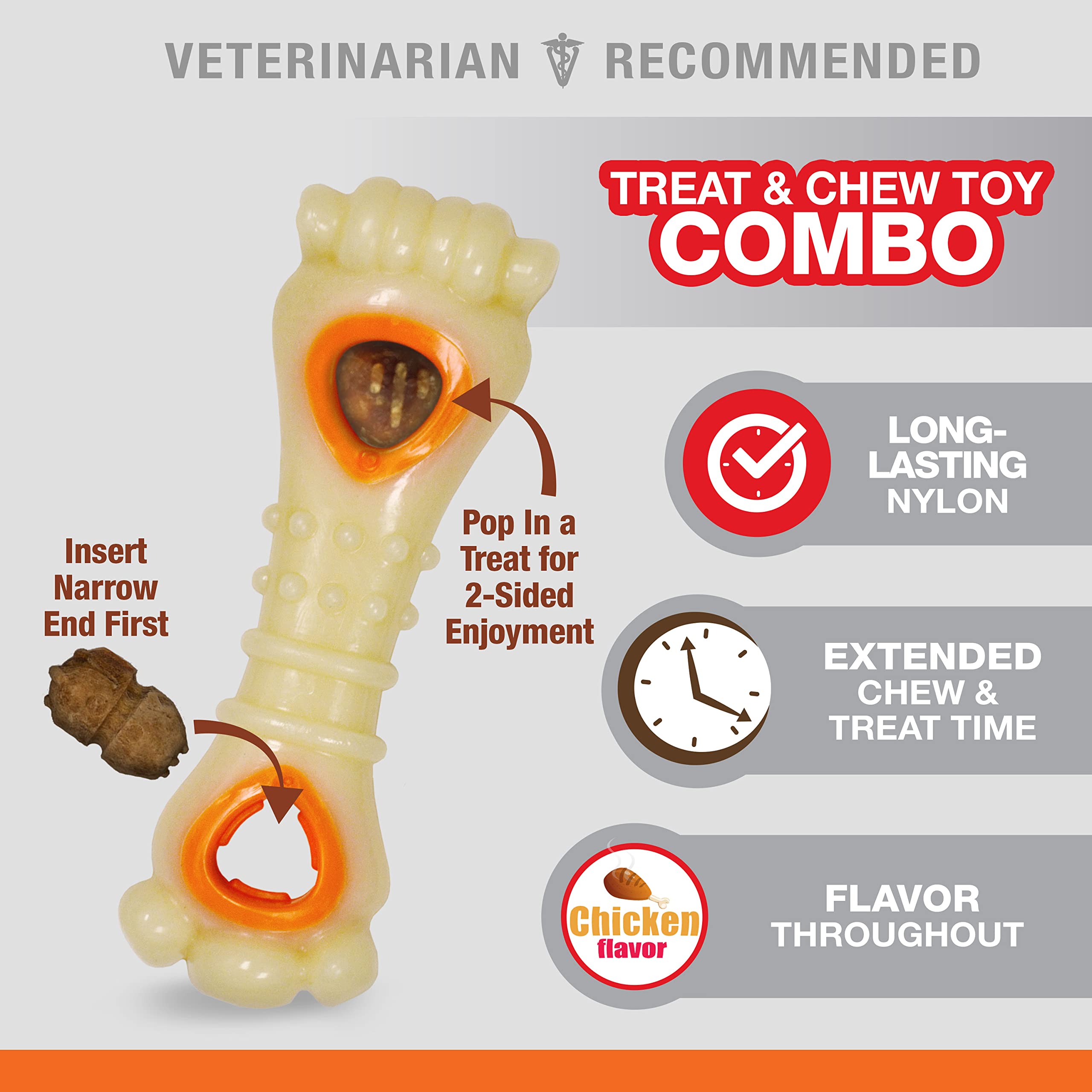 Nylabone Os articulé – jouet mordant pour occuper et récompenser lors des sessions.