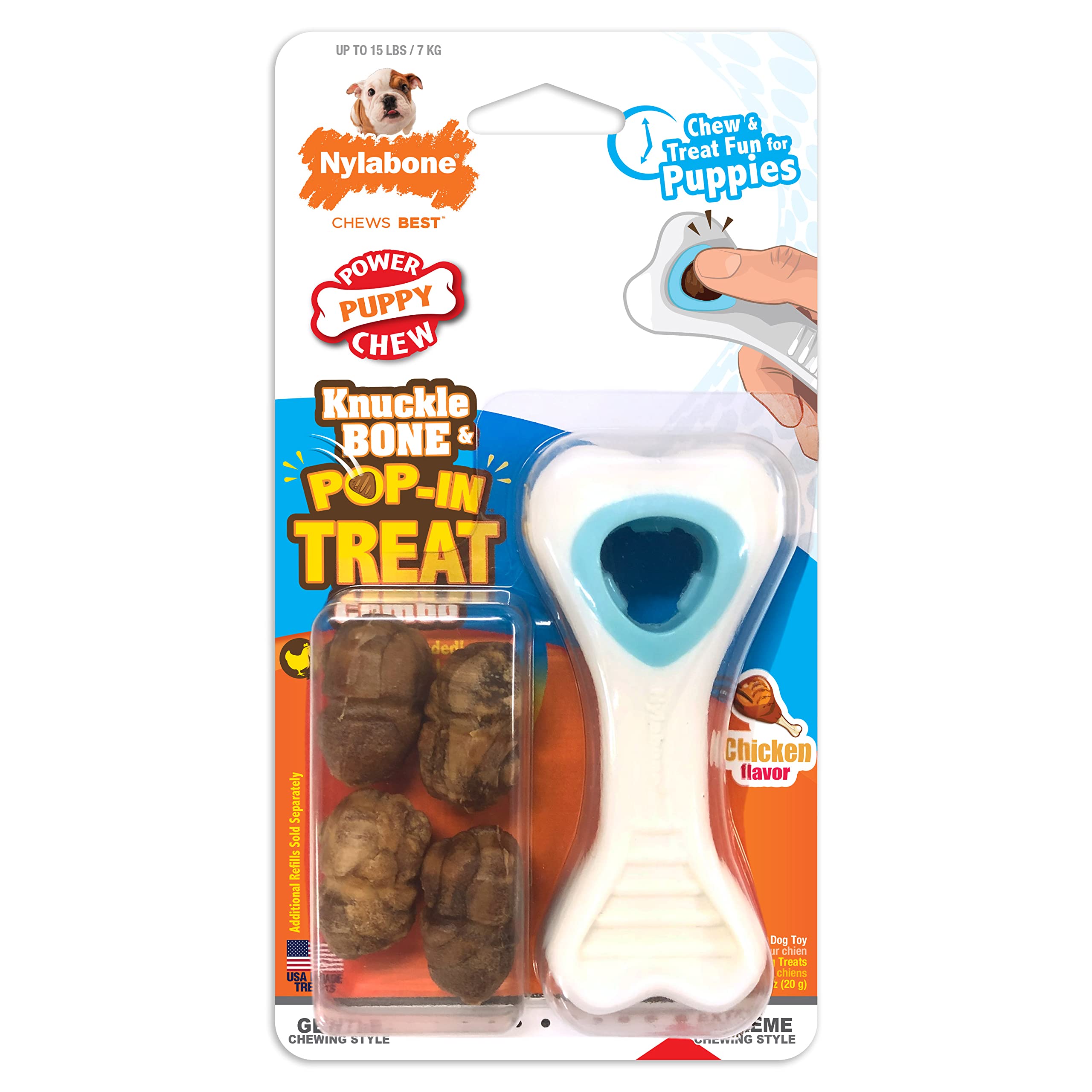 Nylabone Knuckle Bone os articulé petit remplaissable pour chiot, occupation durable.