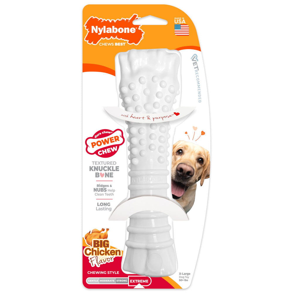 Nylabone os articulé texturée poulet XL, aide à garder l’haleine fraîche durant les sessions.